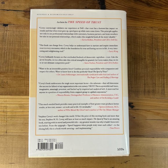 The Speed of Trust - by Stephen M R Covey, Hardcover Book, 2006 - Picture 2 of 9